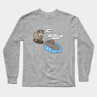 Funny cartoon hippopotamus cosplay Long Sleeve T-Shirt